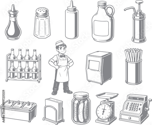 Vintage Condiment Store Set