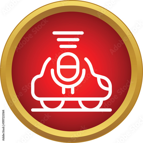 Autonomous car icon representing self driving technology and smart transportation