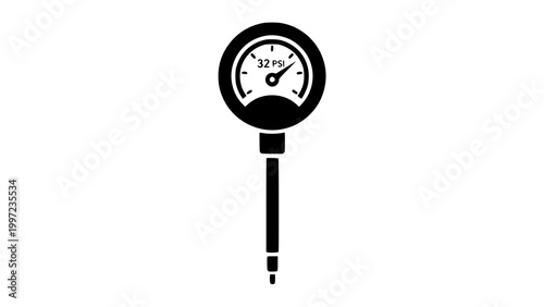 Air pressure simple outline black icon on white background 