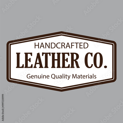 Handcrafted Leather Co Genuine Quality Materials Professional Label Design
