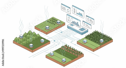 Sustainable agriculture and environmental monitoring concept.