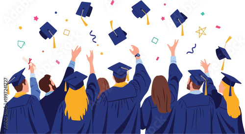 Graduates Throwing Caps Up 1.