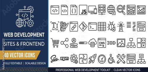 Professional Web Development and Frontend Icons Toolkit - Scalable Vector Graphics for Modern Design
