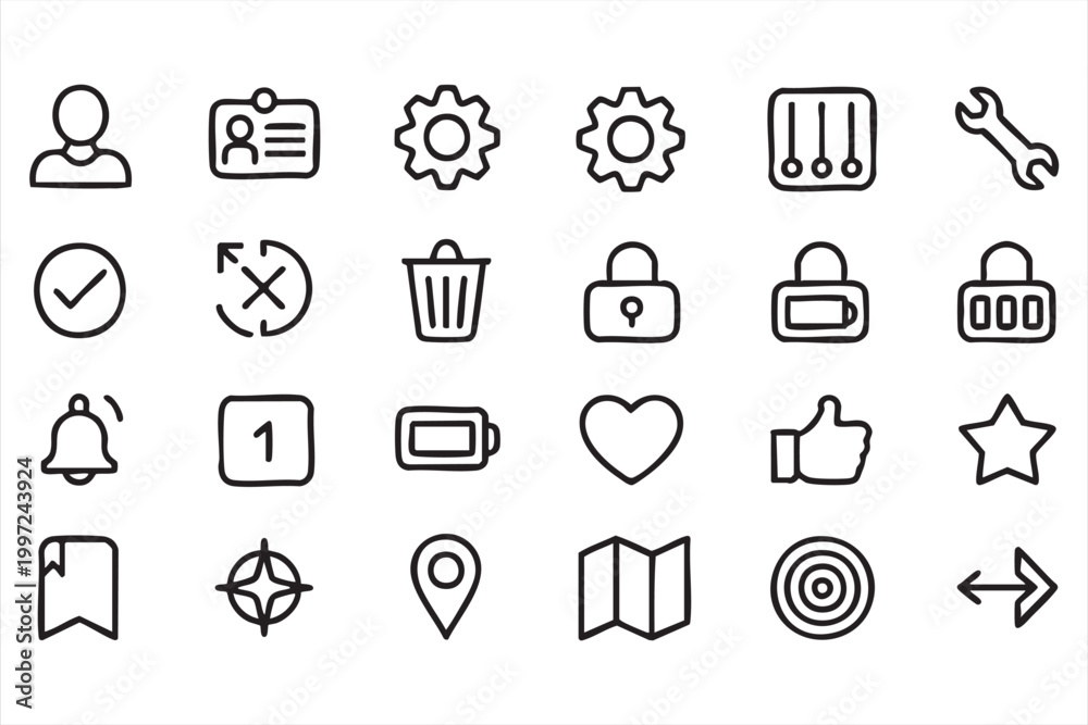 Fototapeta premium Dashboard Interface Icons User Settings Control Collection