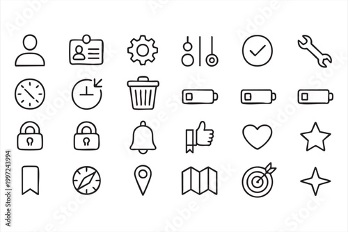 UI Interface User Settings Icons Navigation Control Set
