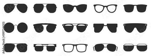 diverse collection of sunglasses and eyeglasses silhouettes, featuring modern and classic styles suitable for different fashion preferences, optical design, and lifestyle use.