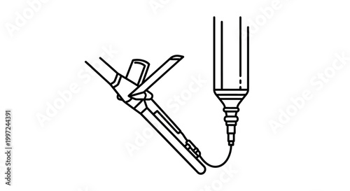 Medical Syringe and IV Drip Infusion Line for Healthcare Treatment.