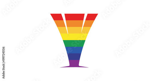 Rainbow colored symbol icon design.