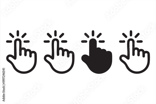 Touchscreen Interaction Icons Finger Tap Cursor Collection