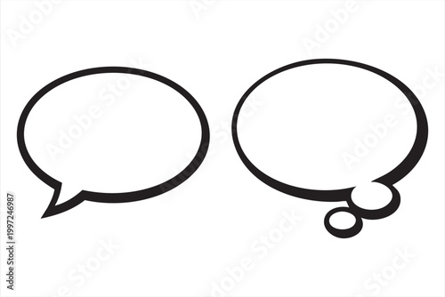 Chat Conversation Outline Icons Speech Thought Bubble Collection