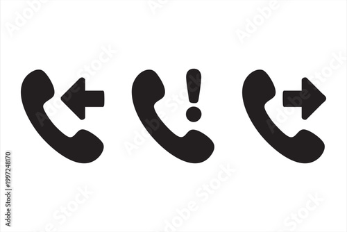 Minimal phone icons for call answer reject and notification