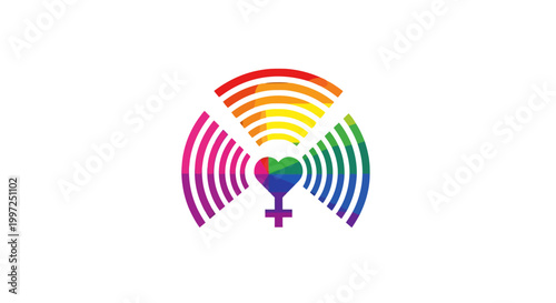 LGBTQ Pride Symbol Rainbow Logo Design.
