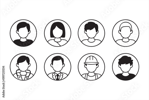 Minimal user profile icons for community and network platforms