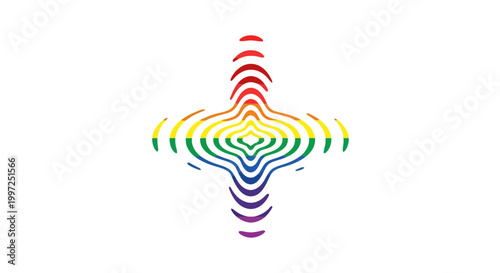 Vibrant Rainbow Colored Sound Wave Pattern.