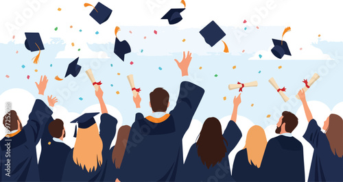 Graduates Celebrating Degree Achievement.