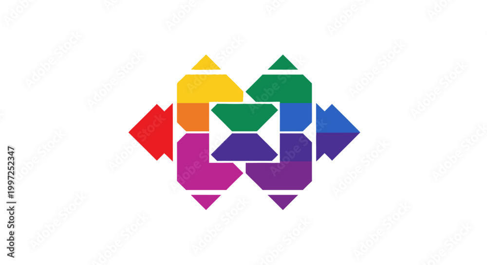 Naklejka premium Colorful geometric shapes logo symbol.