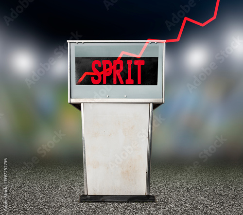 Zapfsäule mit Symbol für Spritpreise