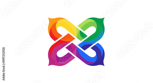 Colorful intertwined loops symbol graphic.