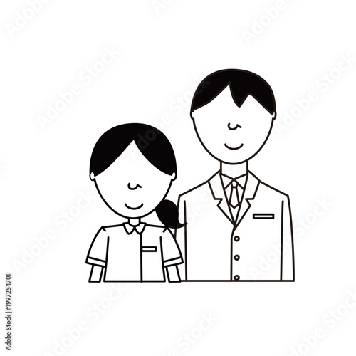 Medical Staff Couple – 4 Style Variation Vector Illustration Set
