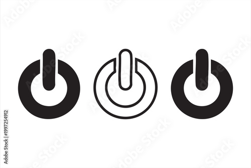 Simple shutdown and startup symbols for digital devices and software panels