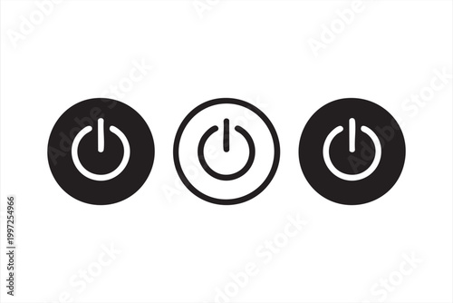 On off switch symbol icons for UI design and technology applications