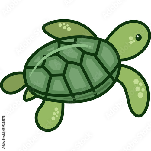 Cute Cartoon Sea Turtle Illustration
