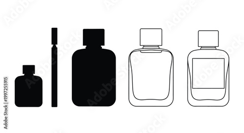 perfume bottles and applicator silhouette high quality professional