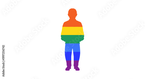LGBTQ person with rainbow colors.