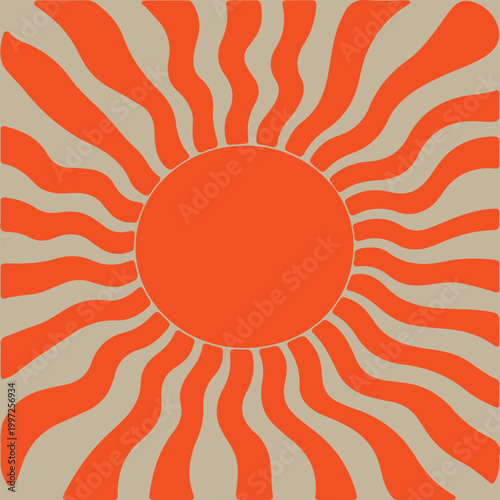 sunbrust Abstract circuses, stripe background design. Stripes sunburst in retro pop art style. Stripes sunburst rotating motion.Radiating Stripes in Orange and beige.