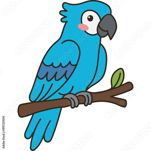 Cute Blue Macaw Parrot Cartoon