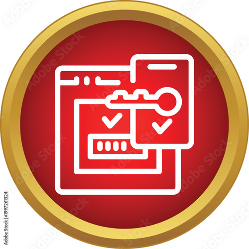 Two factor authentication process icon for secure login and data protection