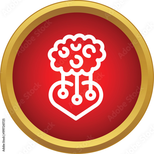 Brain and heart icon symbolizing the balance between logic and emotions