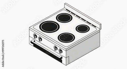 An illustration depicts four burners on an electric stove top
