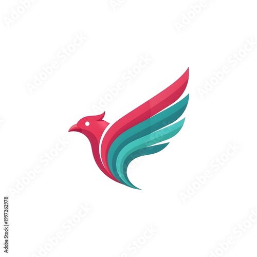 Colorful Bird Icon Graphic Design Element.