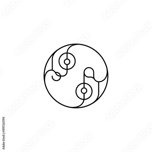 Geometric Circle Design with Lines.