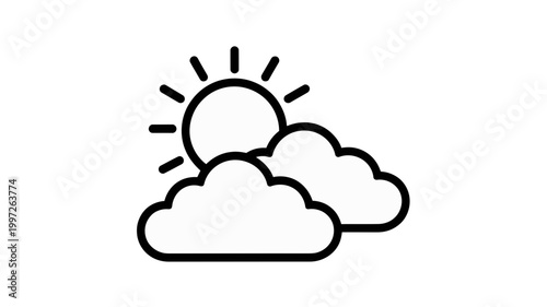 Sun behind clouds icon