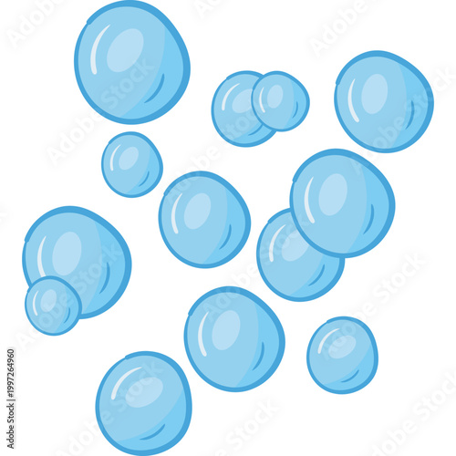 Blue Soap Bubbles Illustration