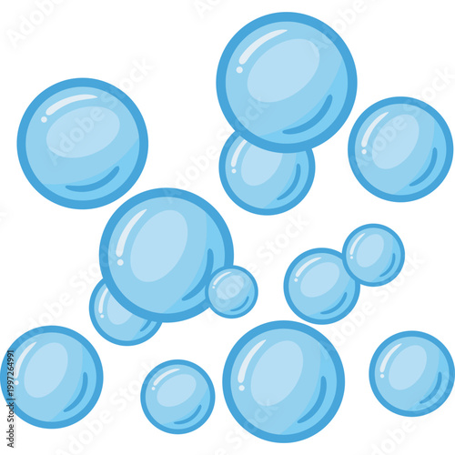 Blue Cartoon Soap Bubbles Illustration