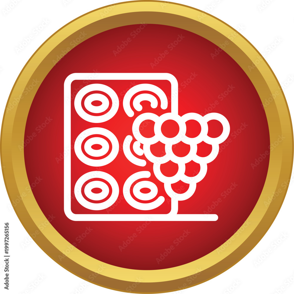 Fototapeta premium Grapes in a cluster and individual berries forming an outline icon