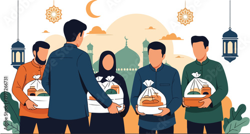 People Holding Food Gifts.