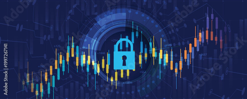 Encryption Shield Against Silent Digital Threat Technology Background