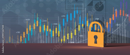 Encryption Shield Against Silent Digital Threat Technology Background