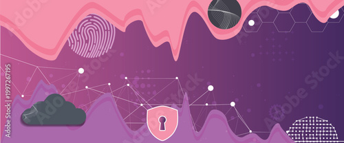 Encryption Shield Against Silent Digital Threat Technology Background