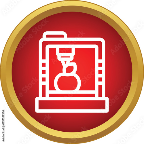 3d printer fabricating an apple object, symbolizing manufacturing and innovation