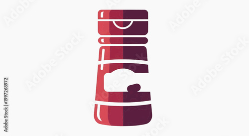 Vibrant flat illustration depicting a generic spice or condiment shaker bottle, with a minimalist label and a flip-top cap, rendered in warm red and brown tones