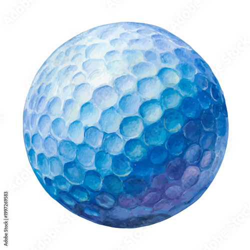 Watercolor Ball Field Hockey vector, artistic painting style, high-resolution illustration on a pure white background.