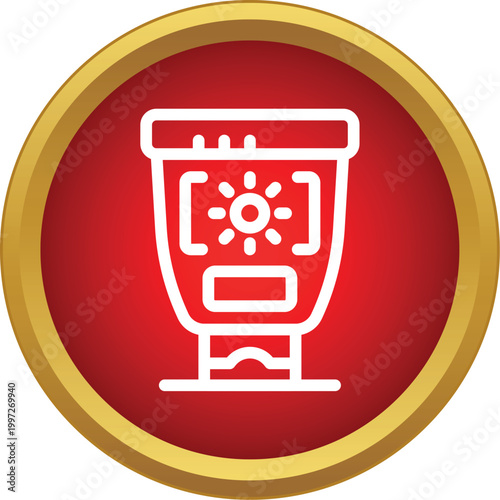 Sunscreen bottle with spf symbol offering ultraviolet skin protection