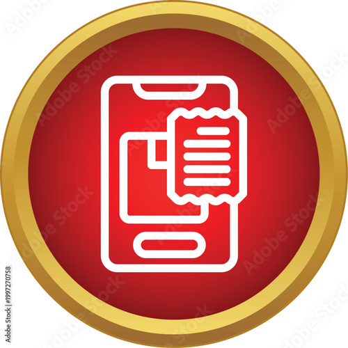 Smartphone displaying package and receipt for online shopping delivery