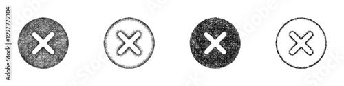Sketch error circle icon design set