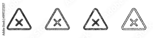 Sketch error triangle icon design set